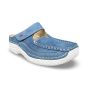 wolky dames pantoffel 0622736804 roll leather atlantic blue zijaanzicht