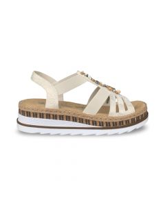 rieker dames sandaalV794990 aleria beige gold f