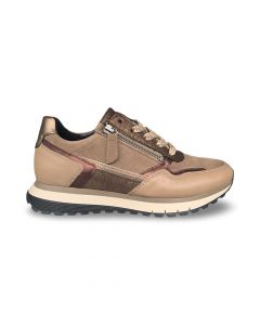 gabor dames sneaker 76.378.34 velour nappa noce bronce h adviesprijs €135 nu aan €108