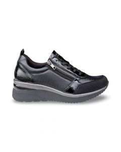 remonte dames sneaker d240106 microstretch zwart g adviesprijs €85 nu aan €68