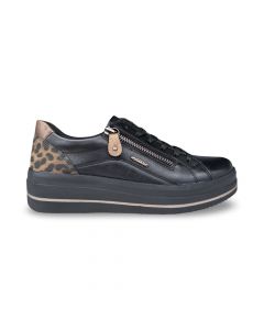 remonte dames sneaker d1c0104 odeon zwart braun g adviesprijs €90 nu aan €72