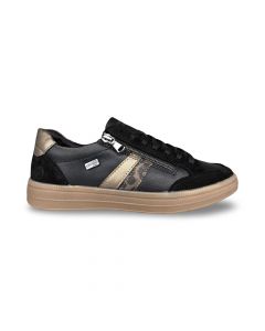 remonte dames sneaker d2c0403 goatsuede zwart brown tex g adviesprijs €90 nu aan €72