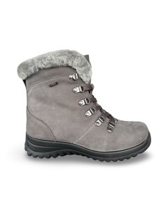 Comfort dames hoge schoen 10163g grey lamsvoering
