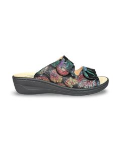 Franken dames slipper 3020 zwart flower