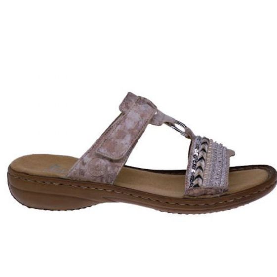 rieker dames slipper 608m631 rosa adviesprijs €60 nu aan €54