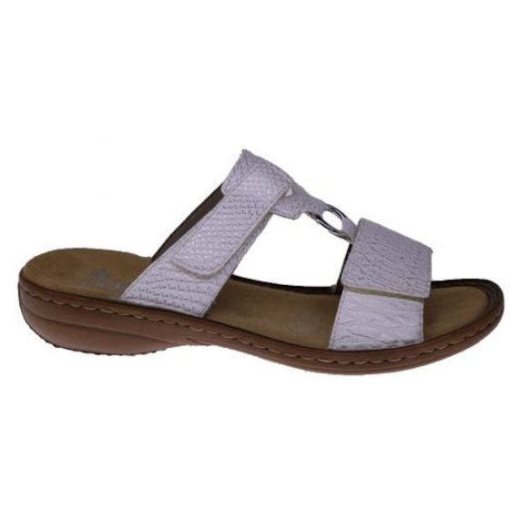 rieker dames slipper 608p980 wit silber adviesprijs €60 nu aan €54 maat 42 