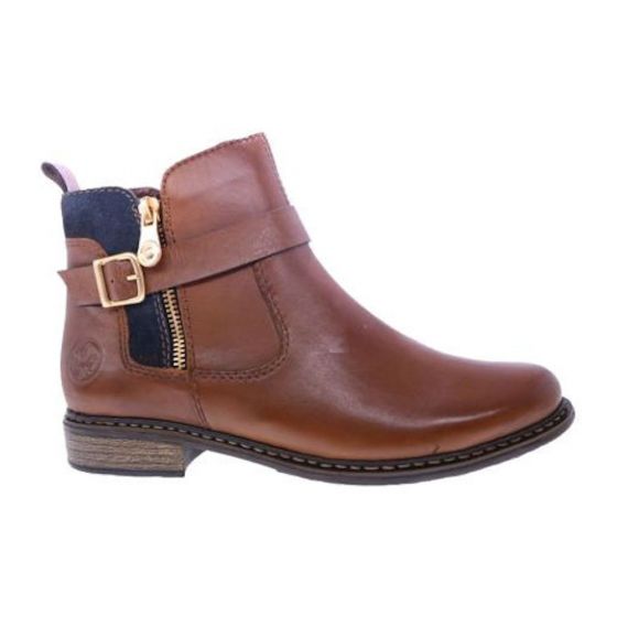 rieker dames enkellaars z495922 brown adviesprijs €90 nu aan €72