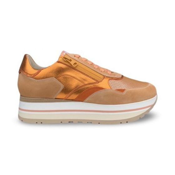 dlsport dames sneaker623904 velour albicocca flame