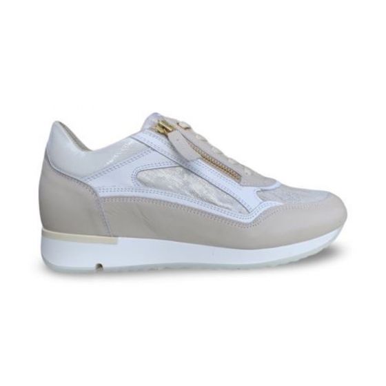 dlsport dames sneaker621601 vitello latte platino