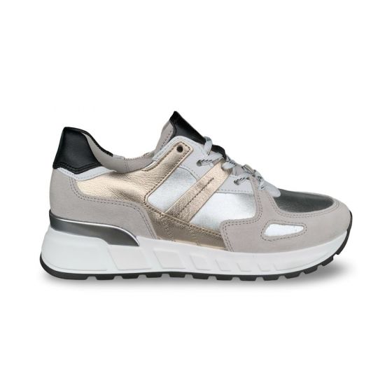 gabor dames sneaker 66.365.10 lamina silber white puder h adviesprijs €135 nu aan €108