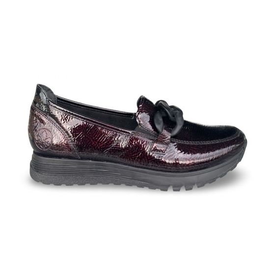 rieker dames mocassin 4905135 lagro bordeaux h adviesprijs €80 nu aan €64