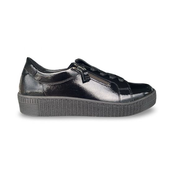 gabor dames sneaker 73.334.97 knautschlack zwart f adviesprijs €125 nu aan €100