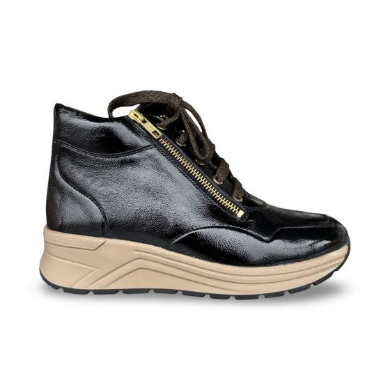 solidus dames sneaker 5907300691 karma perllack zwart k adviesprijs €215 nu aan €172