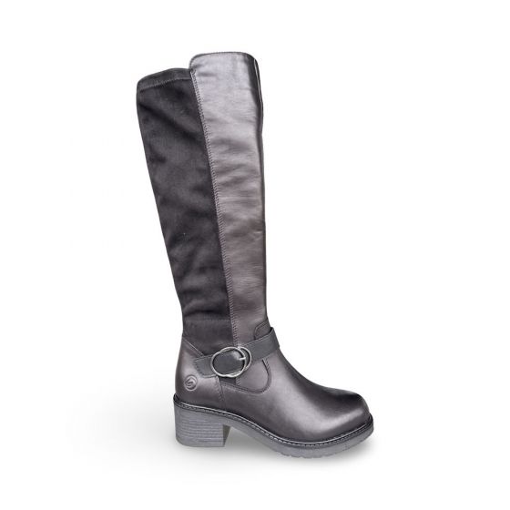 remonte dames hoge laars d1a7300 cristallino zwart f adviesprijs €130 nu aan €104