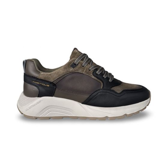 ambitious heren sneaker 13422e3502am strider black kaki adviesprijs €139 nu aan €111