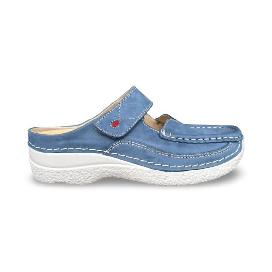 wolky dames pantoffel 0622736804 roll leather atlantic blue