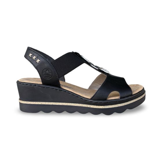 rieker dames sandaal 6749800 luzern zwart f maat 39 